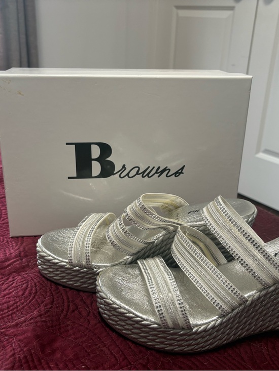 Browns Shoes - Brown’s Silver Platform Sandals